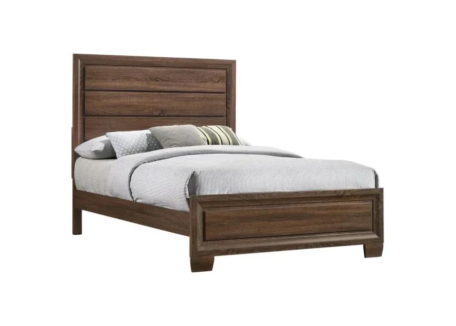 Crewkerne Queen Panel Bed Medium Warm Brown