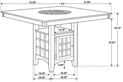 Gabriel 5-piece Square Counter Height Dining Set Cappuccino