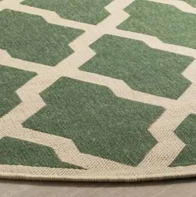 LINDEN 122 Collection LND122Y-6R Green / Creme 6'-7" X 6'-7" Round