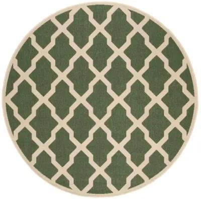 LINDEN 122 Collection LND122Y-6R Green / Creme 6'-7" X 6'-7" Round