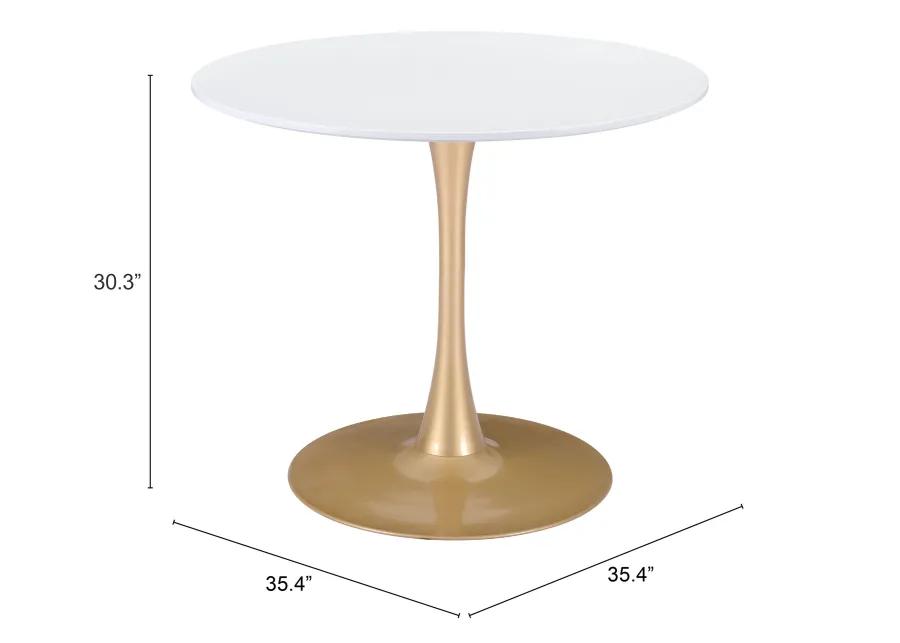 Opus Dining Table White & Gold