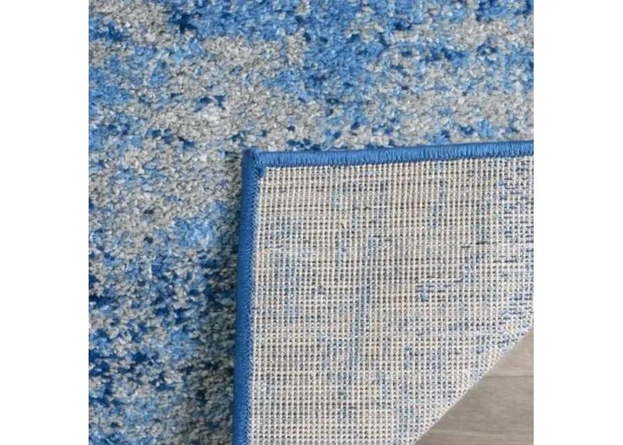 Adirondack Contemporary Silver / Blue 3' X 3' Square Powerloomed Rug