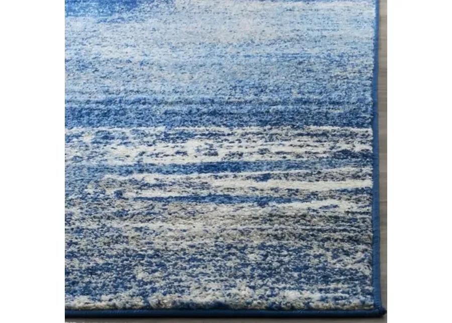 Adirondack Contemporary Silver / Blue 3' X 3' Square Powerloomed Rug