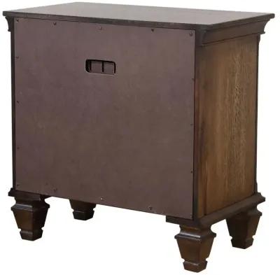 Franco 2-drawer Nightstand with Pull Out Tray Burnished Oak