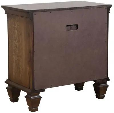 Franco 2-drawer Nightstand with Pull Out Tray Burnished Oak