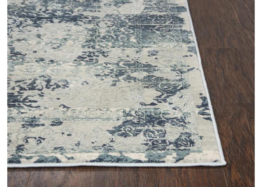 Chelsea Gray/Teal Abstract Polyester 8'6" x 11'10" Rectangle Rug