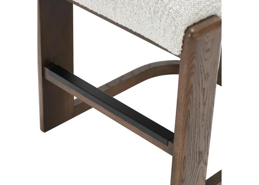 Chelsea Upholstered/Wood 26" Counter Stool Pixel Ivory