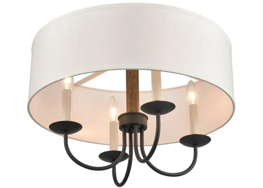 Neville 20'' Wide 4-Light Semi Flush Mount - Charcoal Black