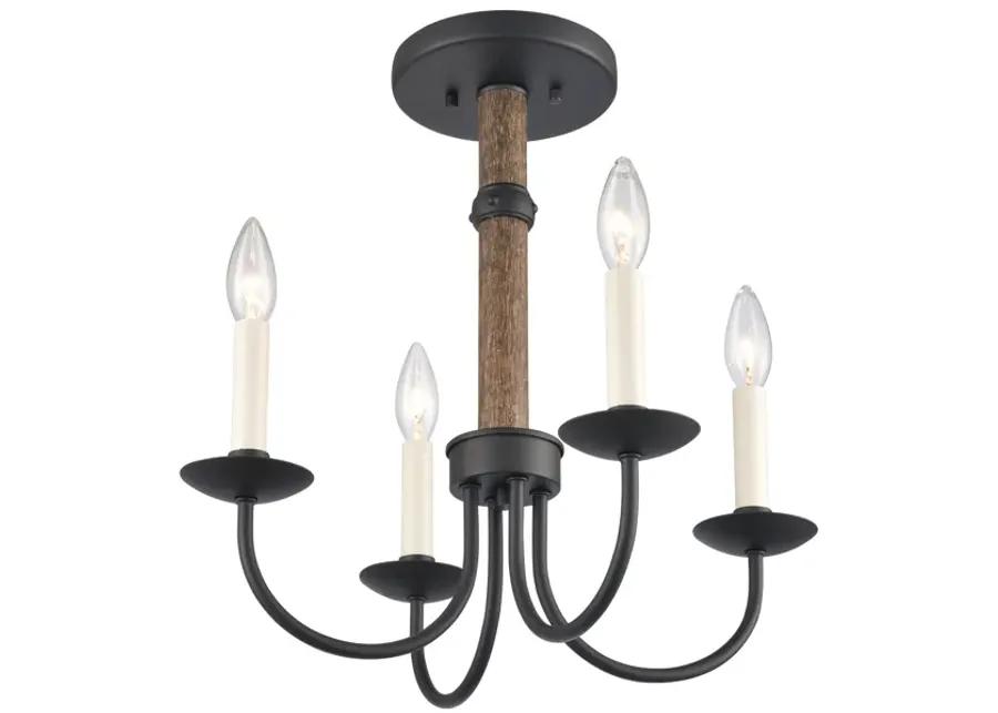 Neville 20'' Wide 4-Light Semi Flush Mount - Charcoal Black