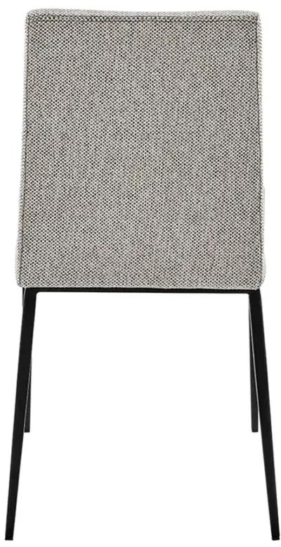 Rasmus Side Chair with Dark Gray Leatherette and Light Gray Fabric with Matte Black Legs - Set of 2