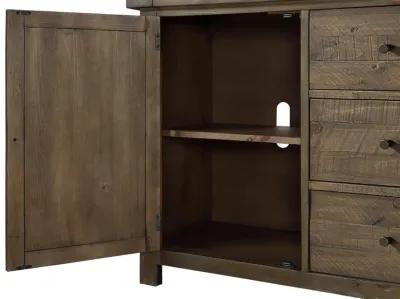 Autumn Solid Wood Three Drawer Two Door Sideboard in Flint Oak