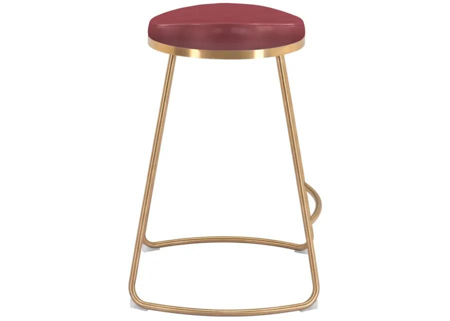 Bree Counter Stool (Set of 2) Burgundy & Gold