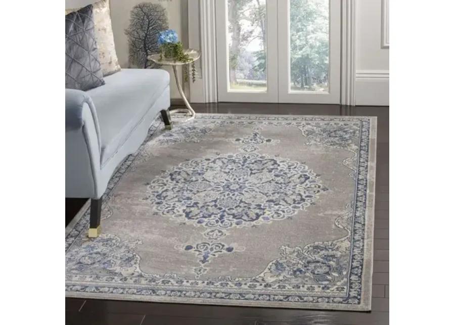 Brentwood 867 Light Grey / Blue 9' X 12' Large Rectangle Powerloomed Rug