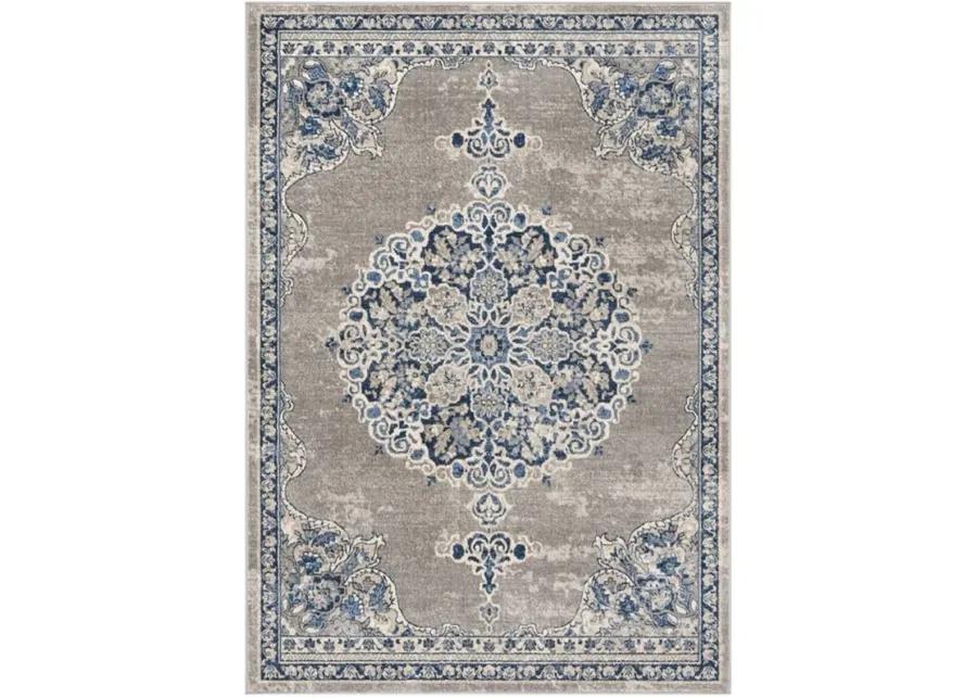 Brentwood 867 Light Grey / Blue 9' X 12' Large Rectangle Powerloomed Rug