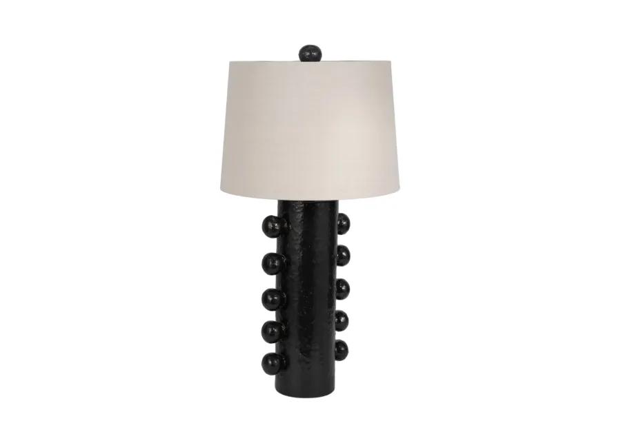 31" Tall Knobby Table Lamp, Black