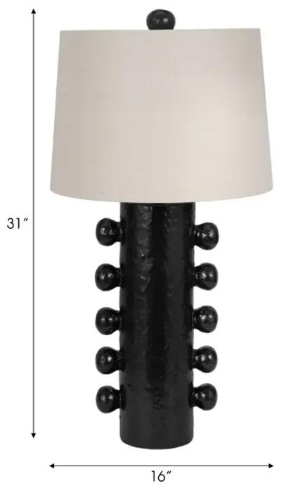 31" Tall Knobby Table Lamp, Black