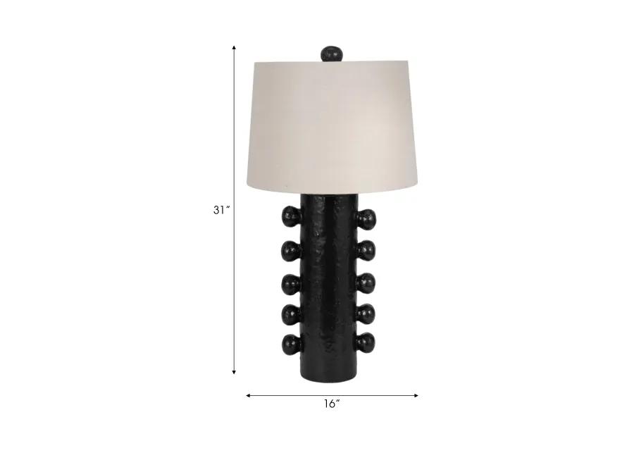 31" Tall Knobby Table Lamp, Black