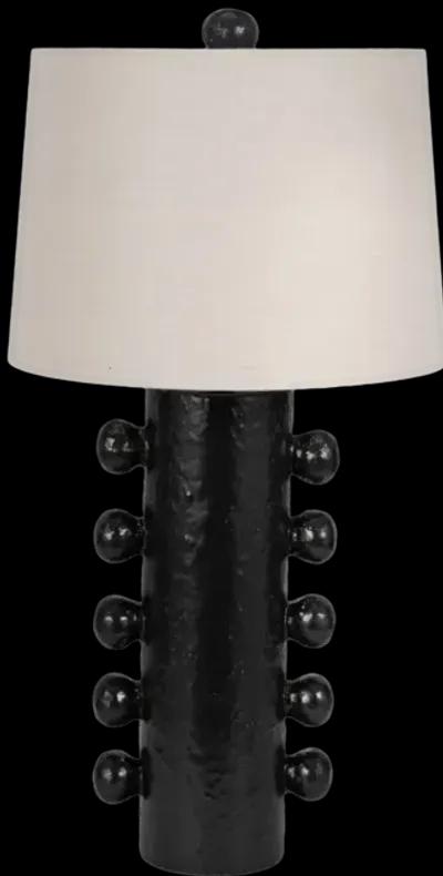 31" Tall Knobby Table Lamp, Black