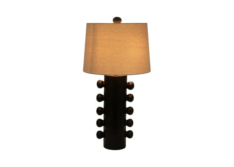 31" Tall Knobby Table Lamp, Black