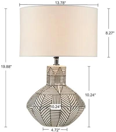 INK+IVY Agape White Boho Ceramic Table Lamp