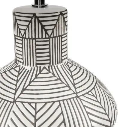 INK+IVY Agape White Boho Ceramic Table Lamp