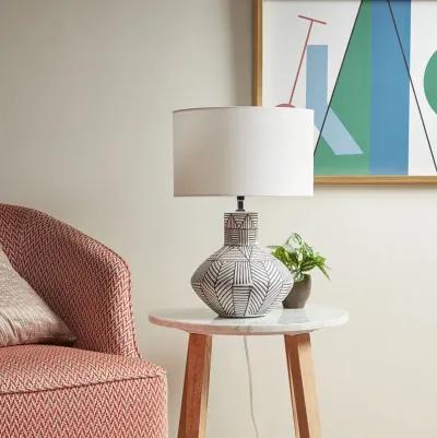 INK+IVY Agape White Boho Ceramic Table Lamp