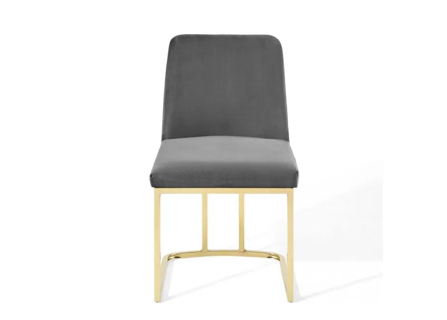 Amplify Sled Base Performance Velvet Dining Side Chair