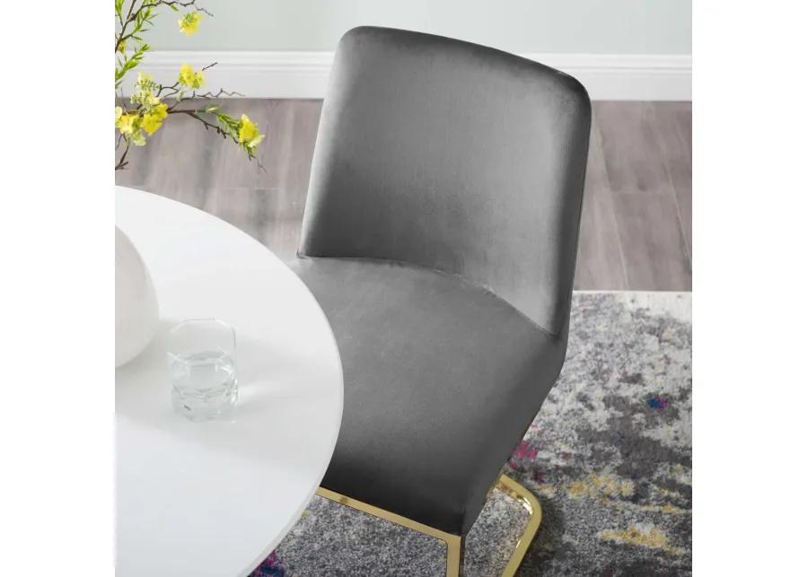 Amplify Sled Base Performance Velvet Dining Side Chair