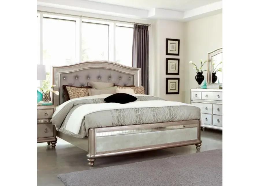 Bling Game Eastern King Panel Bed Metallic Platinum