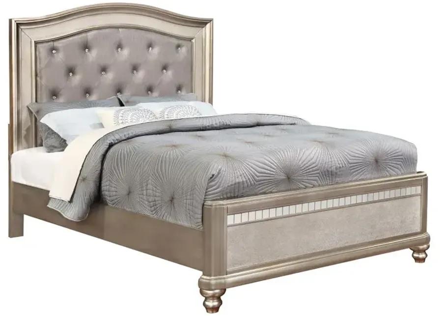 Bling Game Eastern King Panel Bed Metallic Platinum