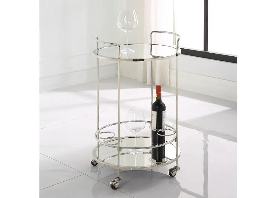 Spritz Chrome Bar Cart