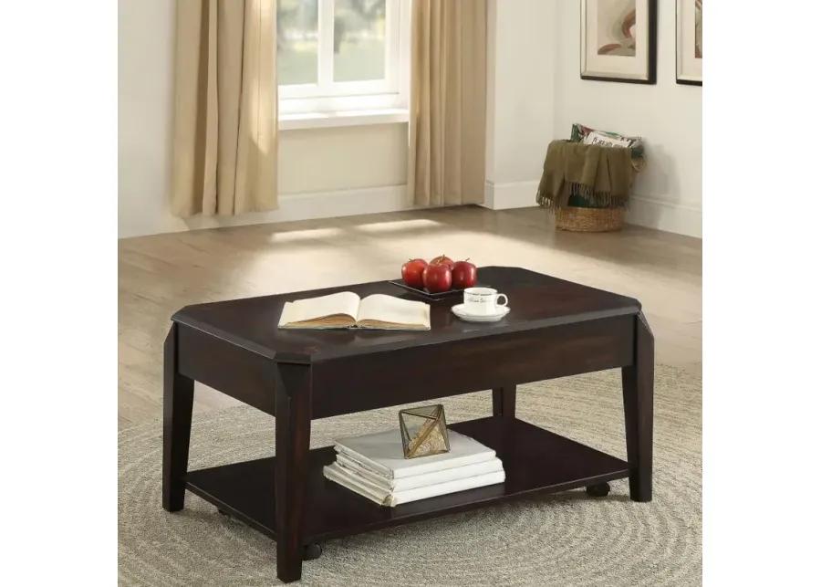 Baylor Lift Top Coffee Table with Hidden Storage Walnut