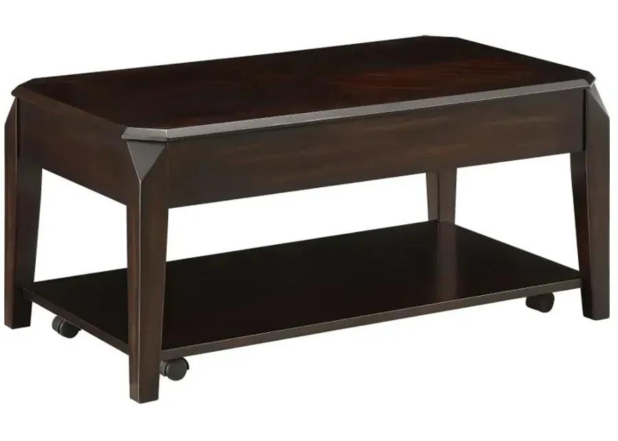 Baylor Lift Top Coffee Table with Hidden Storage Walnut