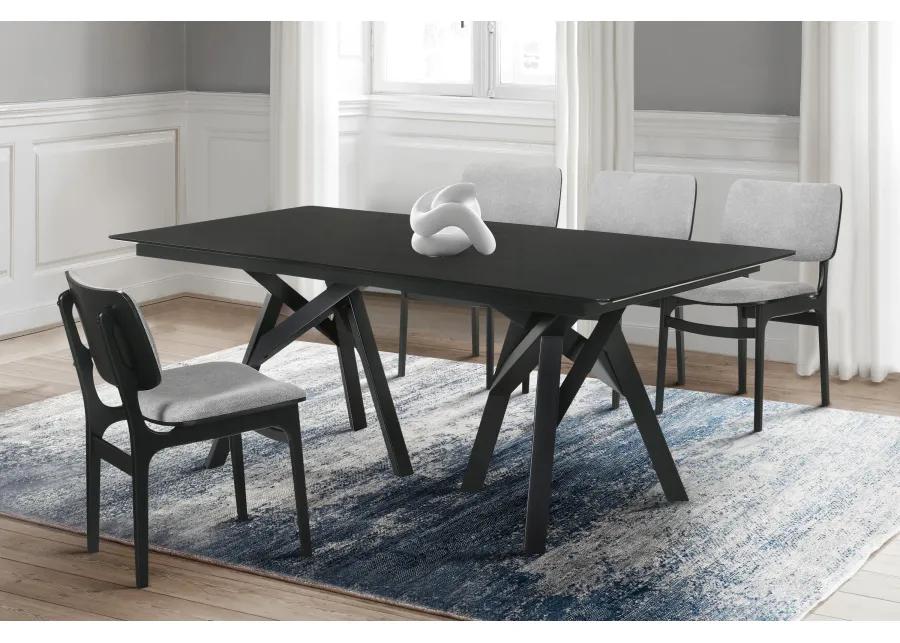 Cortina and Lima 5 Piece Black Rectangular Dining Set