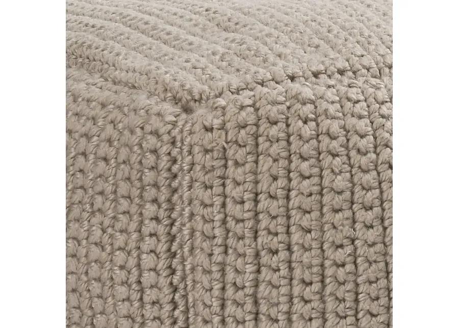 Prism 18" Wide Handwoven Square Pouf, Natural