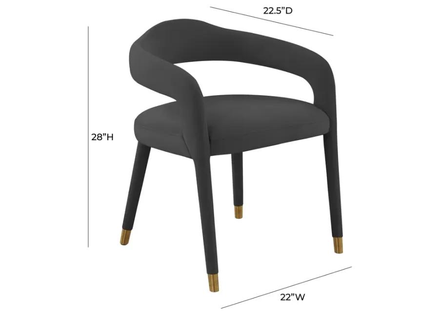 Lucia Black Velvet Dining Chair