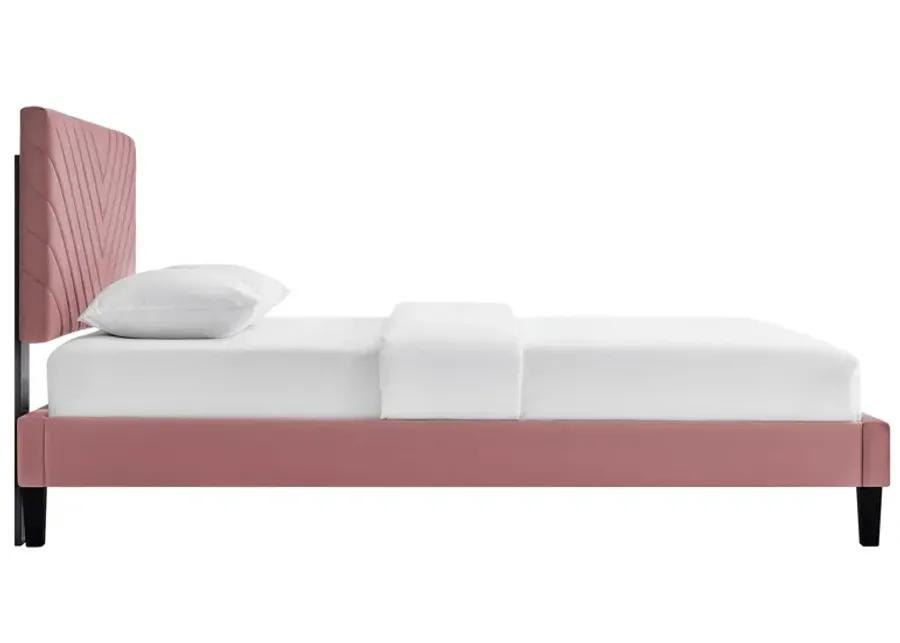 Roxanne Performance Velvet Twin Platform Bed