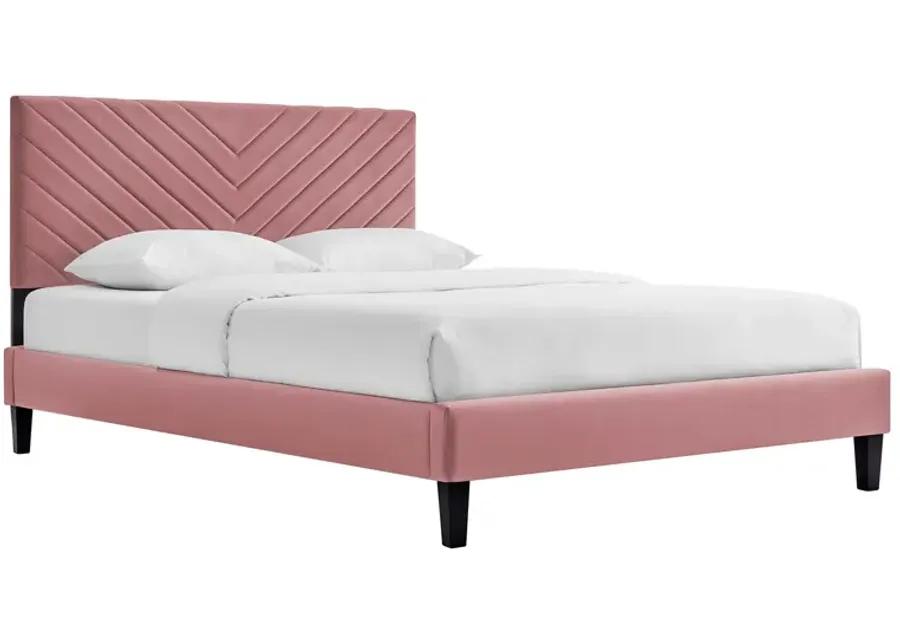 Roxanne Performance Velvet Twin Platform Bed