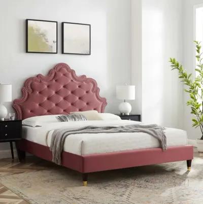 Sasha Button-Tufted Performance Velvet King Bed