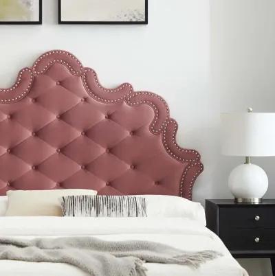 Sasha Button-Tufted Performance Velvet King Bed