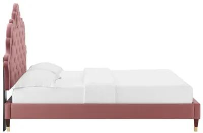 Sasha Button-Tufted Performance Velvet King Bed