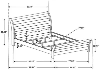 Frederick California King Sleigh Bed Weathered Oak