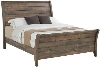 Frederick California King Sleigh Bed Weathered Oak