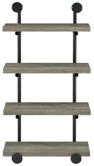 Elmcrest 24-inch Wall Shelf Black and Grey Driftwood