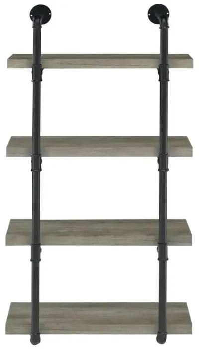 Elmcrest 24-inch Wall Shelf Black and Grey Driftwood