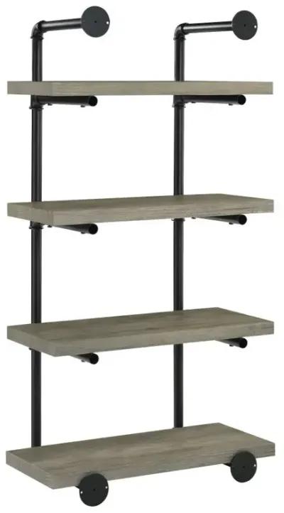 Elmcrest 24-inch Wall Shelf Black and Grey Driftwood