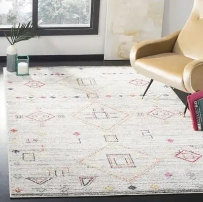 ADIRONDACK Contemporary Light Grey / Red 6' X 9' Powerloomed Rug