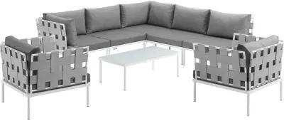 Harmony 8 Piece Outdoor Patio Aluminum Sectional Sofa Set