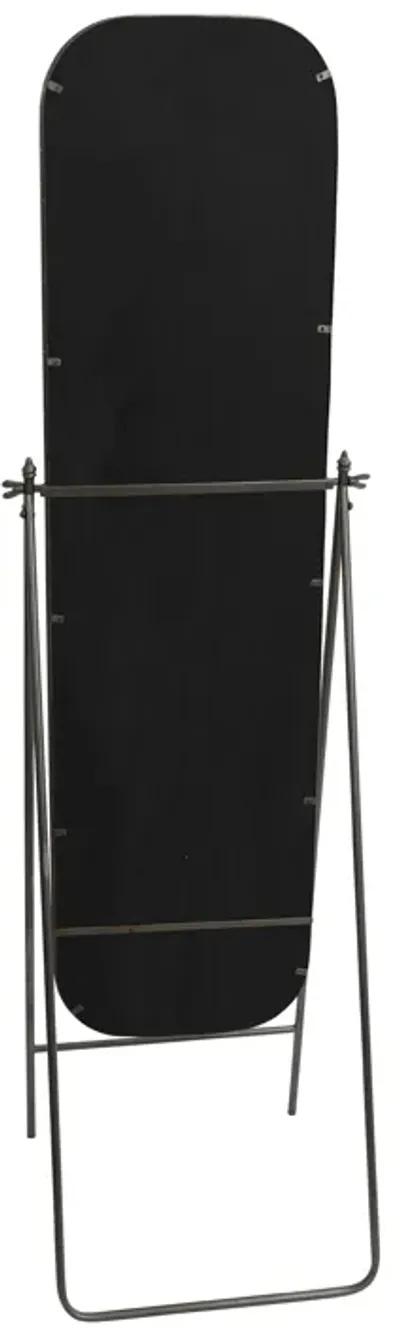 Metal, 21x69 Floor Mirror On Stand, Black