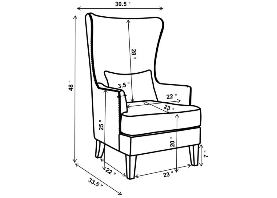 Pippin Curved Arm High Back Accent Chair Cream